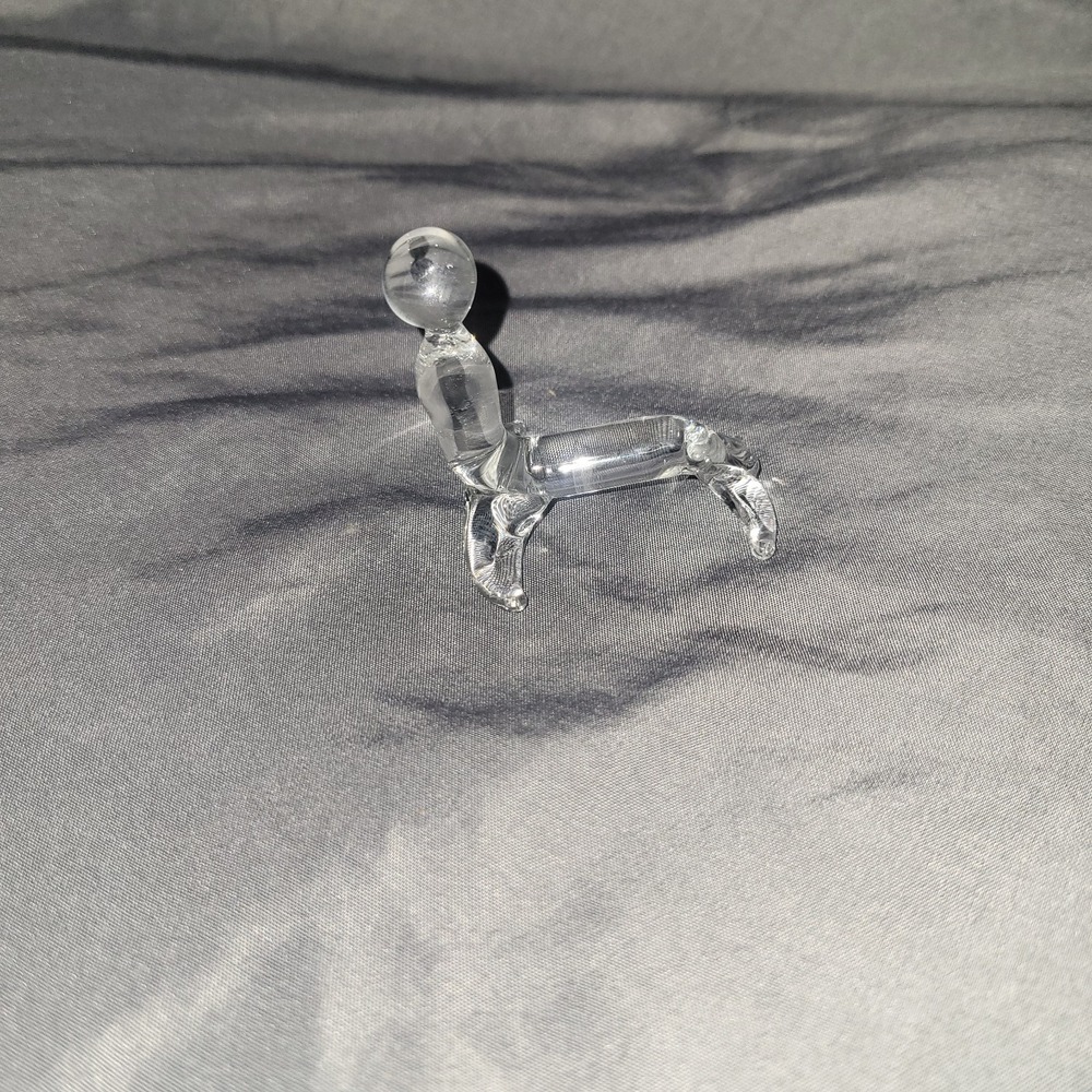 Vintage Clear Blown Glass Seal With A Ball - Picture 3 of 6